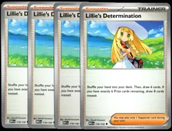 Pokemon TCG 4x Lillie's Determination 119/132 Mega Evolution Playset - NM/LP - Image 1