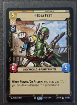 Star Wars Unlimited Boba Fett - LAW 214/264 RARE Card - Lawless Time - Image 1
