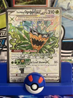 Teal Mask Ogerpon ex SVP166 Pokemon card SV black star promo cosmos holo foil NM - Image 1