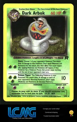 Pokemon TCG Card Holo Team Rocket #02/82 Dark Arbok (2) D2V - Image 1