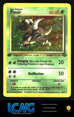 Pokemon TCG Card Holo 1st Edition Jungle #09/64 Pinsir (9) D2V - Image 1