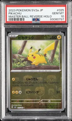 2023 POKEMON JPN SV2A-POKEMON 151 MASTER BALL REVERSE HOLO #025 PIKACHU PSA 10 - Image 1