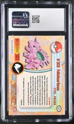 1999 Pokemon Topps Series 1 First Print #33 Nidorino CGC 8 - Image 2