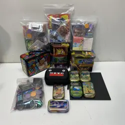 Mixed Pokemon TCG Empty Tins, Accessories, and Collectibles Bundle - Image 1