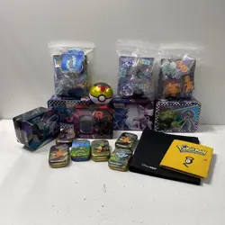 Mixed Pokemon TCG Empty Tins, Accessories, and Collectibles Bundle - Image 1