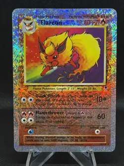 2002 Pokemon Legendary Collection Flareon #10/110 Reverse Holo Foil Rare - Image 1