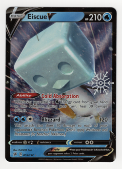 Eiscue V 055/192 - Near Mint Ultra Rare - Rebel Clash Set Pokemon - Image 1