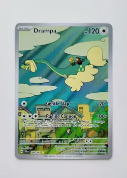 Pokemon Drampa Holo 184/162 Illustration Rare SV05 Temporal Forces Full Art - Image 1