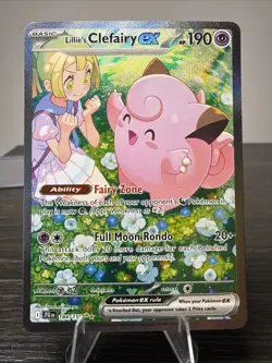 Pokemon TCG SV Journey Together Lillies Clefairy EX 184/159 SIR Full Art NM - Image 2