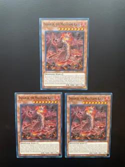 Yugioh Dogoran, The Mad Flame Kaiju SDSB-EN015 Common 1st Edition LP X3 - Image 1