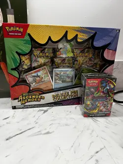 BUNDLE - Pokemon TCG Ascended Heroes Pin Collection + Phantasmal Flames BB New - Image 1