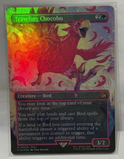 MTG English Traveling Chocobo (Borderless) (Neon Ink Pink) NM Foil - Image 1