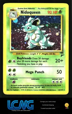 Pokemon TCG Card Holo Base Set 2 #012/130 Nidoqueen D2V - Image 1