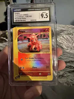 Pokemon Card Expedition Base Set Vulpix 136/165 CGC 9.5 Reverse Holo Pop 2 - Image 1