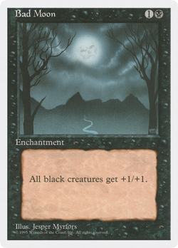 Bad Moon (HP) Fourth Edition 4ED Magic MTG - Image 1