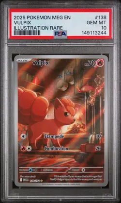 Pokemon TCG Vulpix Illustration Rare Mega Evolutions #138/132 - Image 1