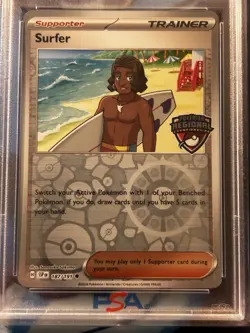 2024 PSA Mint 9 Pokemon SSP #187 Surfer Regional Championships Reverse Holo - Image 4