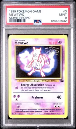 1999 POKEMON GAME MOVIE #3 MEWTWO MOVIE PROMO PSA 9 - Image 1