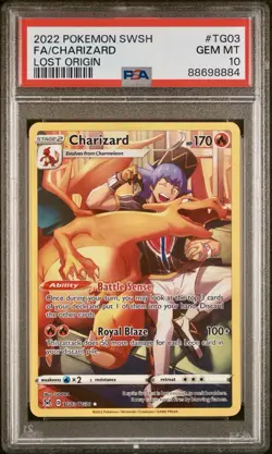 CHARIZARD 2022 POKEMON SWORD & SHIELD LOST ORIGIN #TG03/TG30 PSA FULL ART - Image 1