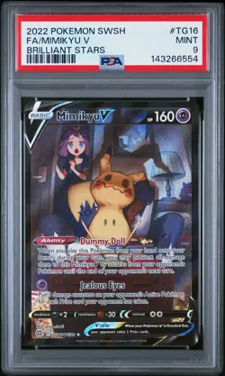 Mimikyu V TG16 2022 Pokemon Sword & Shield Brilliant Stars PSA 9 - Image 1