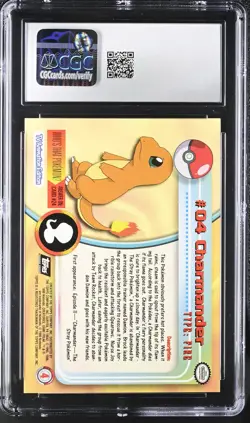 1999 Pokemon Topps Series 1 Second Print #4 Charmander CGC 8.5 - Image 2