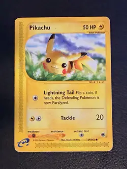 Pokemon TCG Pikachu 124/165 Expedition Base Set 2002 Nintendo Basic - Image 1