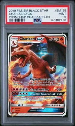 2019 POKEMON SM PROMO #SM195 CHARIZARD GX PROMO-D/P CHARIZARD-GX PSA 9 (489 - Image 1