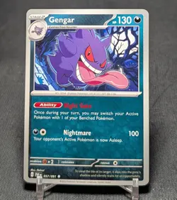 Gengar Regular Uncommon Darkness Type Paldean Fates Pokemon TCG Card 057/091 - Image 1