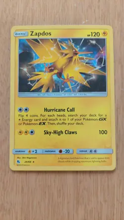 Zapdos 24/68 Holographic Pokemon card - Image 2