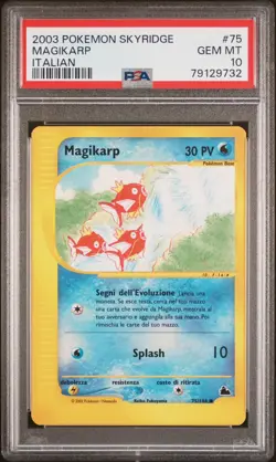 POKEMON~MAGIKARP~75/144~SKYRIDGE~ITALIANO~PSA 10 - Image 1
