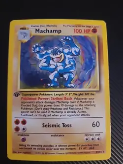 Pokemon TCG - Machamp 8/102 Holo Rare Base Set 1st Edition - Wotc Vintage MP - Image 1