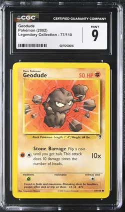 2002 Pokemon Legendary Collection #77 Geodude CGC 9 - Image 1