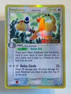 Pokemon Ampharos 1/101 Ex Dragon Frontiers Ultra Rare Stamped Reverse Eng - Image 1