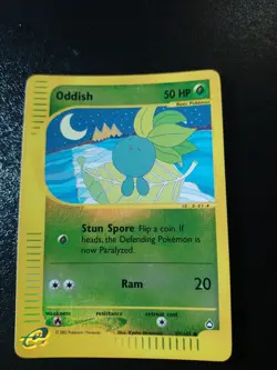 Lotto Carte Pokemon AQUAPOLIS ODDISH REVERSE 97/147 exc+ - Image 1