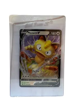 Meowth V Black Star Promo Full Art Ultra Rare Pokemon Card SWSH004 (NM) - Image 1