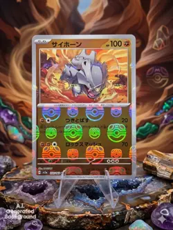 Pokemon Rhyhorn Master Ball Pattern 111/165 sv2a 151 Holo Japanese 2023 Card - Image 1