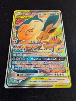 Eevee & Snorlax GX - POKEMON CARD Black Star Promo Sun Moon Tag Team SM169 NM - Image 1
