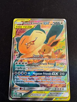 Eevee & Snorlax GX - POKEMON CARD Black Star Promo Sun Moon Tag Team SM169 NM - Image 5
