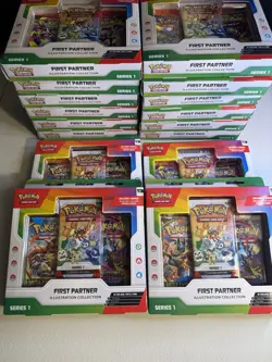 Lot Of 16 Pokemon TCG First Partner Illustration Collection Series 1 New Sealed - Image 1