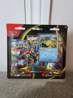 2x Pokemon TCG Mega Evolution Triple Booster Pack Blister Golduck & Psyduck - Image 2
