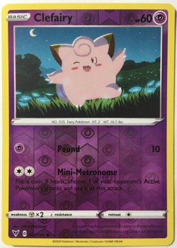 POKEMON CLEFAIRY 063/185 VIVID VOLTAGE COMMON REVERSE HOLO NEAR MINT - Image 1