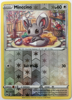 POKEMON MINCCINO 146/202 SWORD & SHIELD COMMON REVERSE HOLO NEAR MINT - Image 1