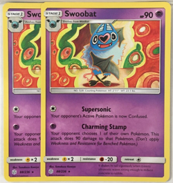 POKEMON 2X SWOOBAT 88/236 COSMIC ECLIPSE RARE NEAR MINT - Image 1