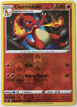 POKEMON CHARMELEON 024/185 VIVID VOLTAGE UNCOMMON REVERSE HOLO NEAR MINT - Image 1