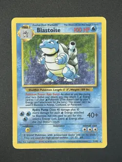 Base Set Blastoise 2/102 - Holo Rare - Vintage Pokemon WOTC - MP - Image 1