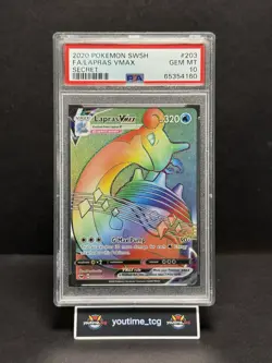 2020 Pokemon Sword & Shield Full Art Secret Lapras Vmax #203 PSA 10 - Image 1
