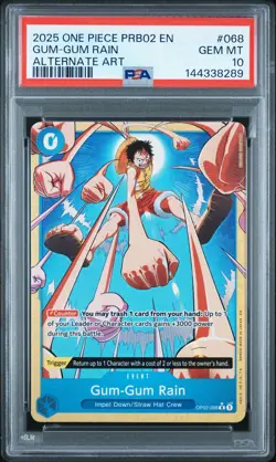 One Piece - Premium Booster Vol. 2 - Gum-Gum Rain - OP02-068 - PSA 10 - Image 1