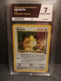 Meowth 2000 Black Star Promo Card Ace Grade 7 NM pokemon Vintage Holo card - Image 2