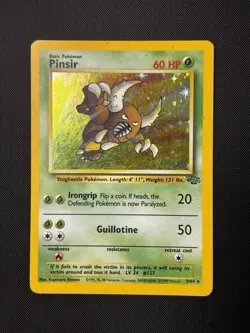 Pokemon Pinsir Jungle Holo Rare Basic 60HP Irongrip Guillotine 9/64 TCG Card - Image 1