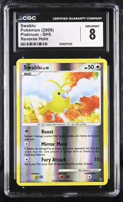 CGC 8 Swablu 2009 Platinum SH5 Reverse Holo Pokemon Card - Image 1
